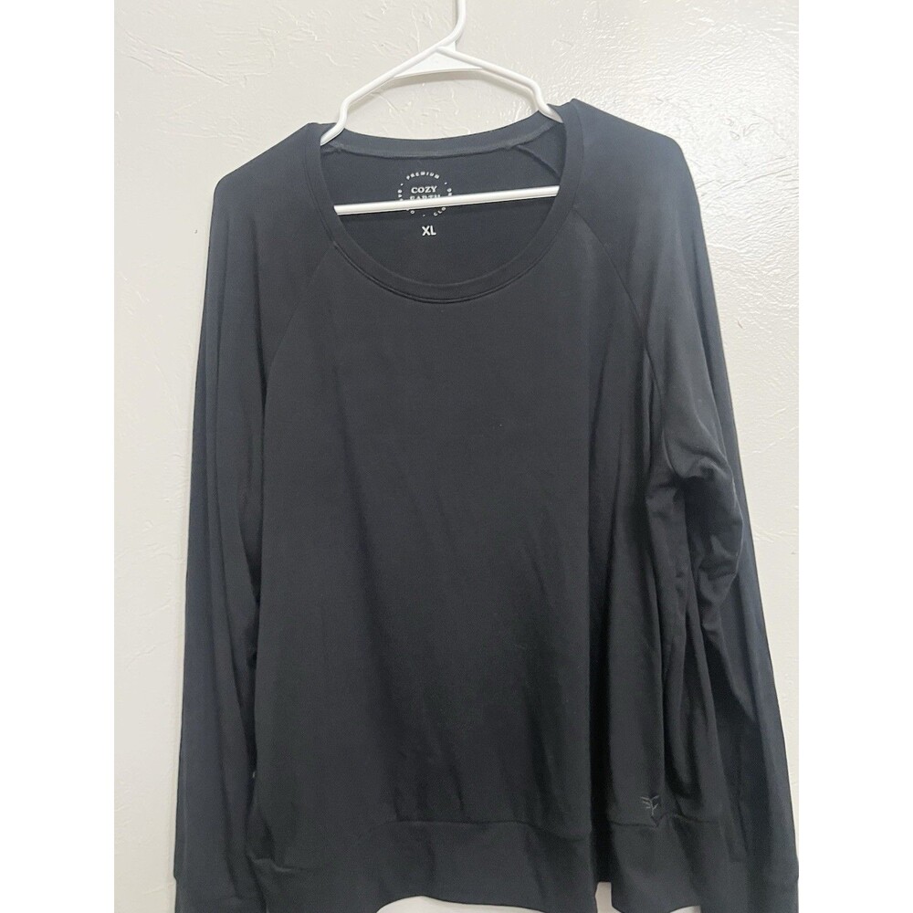 COZY EARTH NWT Women’s XL Black Bamboo Crewneck Pullover Sweatshirt Ultra Soft